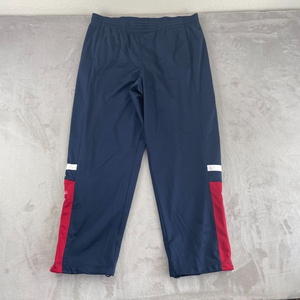 Vintage Nike Warm Up Pants Men Large (38x32) Navy‎ Blue Swoosh Logo Pockets Y2K